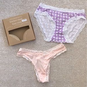 Stripe & Stare Biodegradable Bikini Brief + Thong (2 pairs) - XS